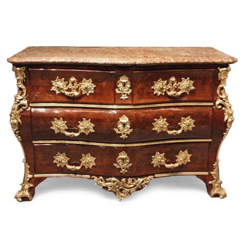 A French Louis XV 18th C Commode Tombeau Rosewood Veneered
