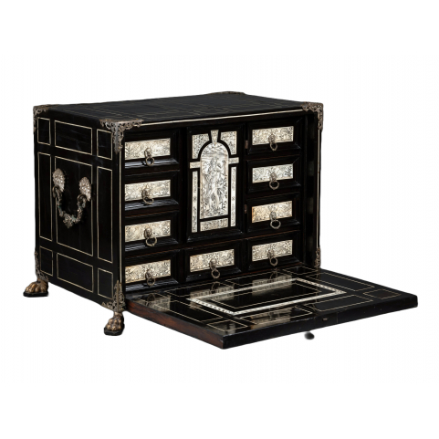 A 17th c. Italian (Milano) ebony inlaid cabinet