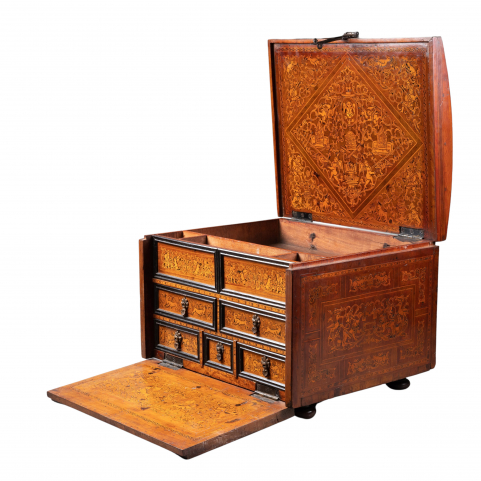 17th century Spanish colonial marquetry cabinet, Oaxaca, Mexico