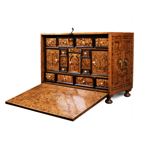 Cabinet de collectionneur en marqueterie, Augsbourg XVIIe siècle