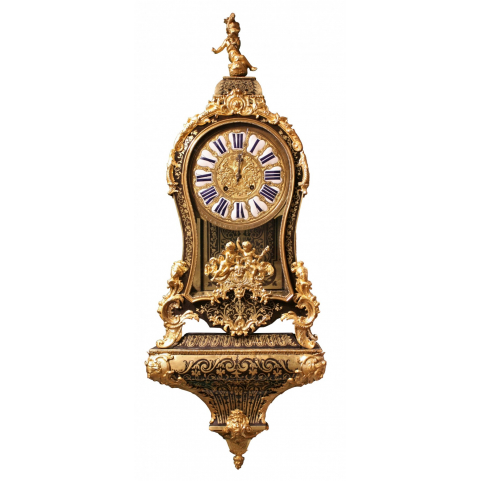A French Regence 18th century Boulle marquetry ormolu-mounted bracket clock