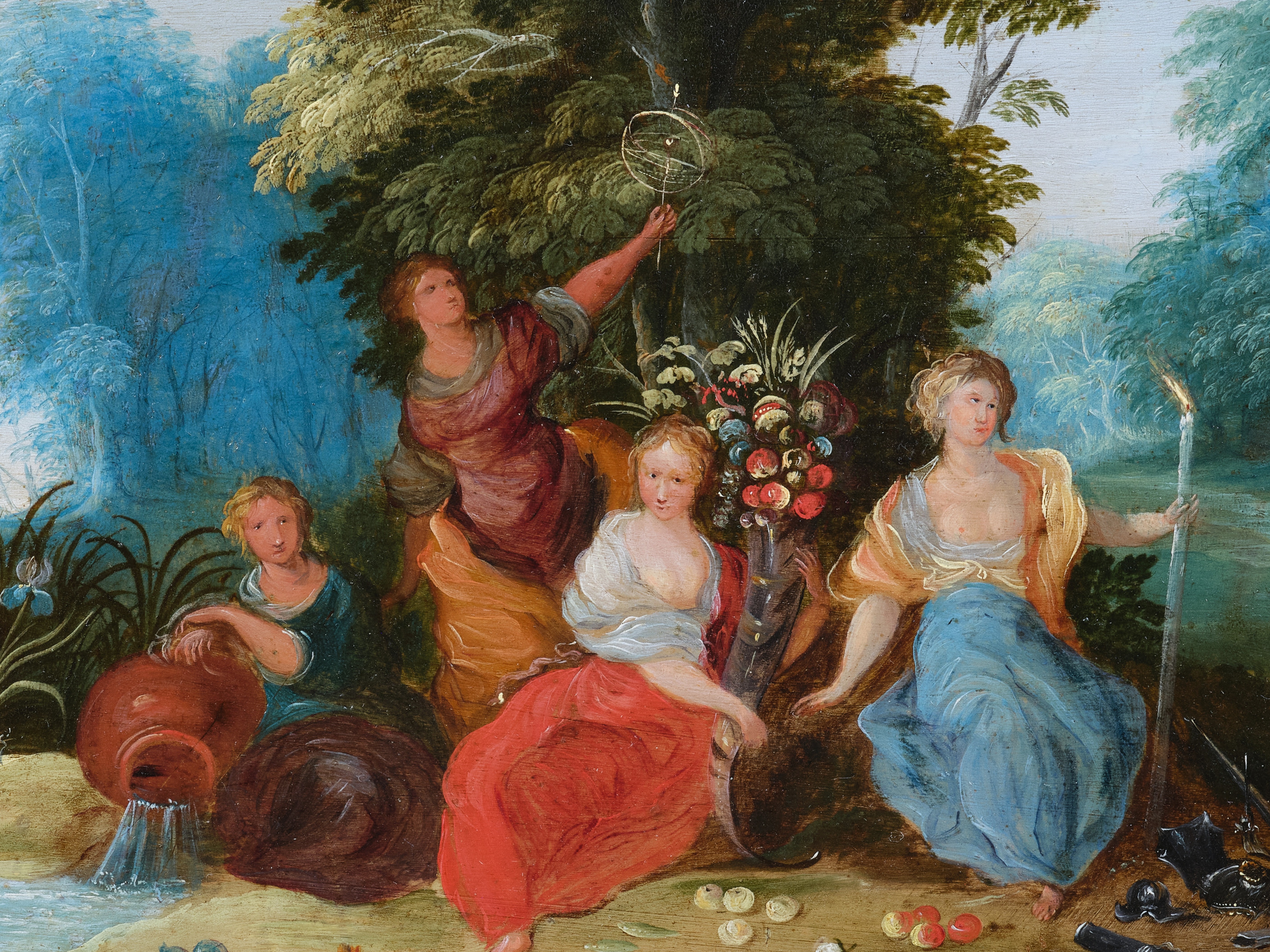 Allégorie des Quatre Éléments, Atelier de Jan Brueghel le Jeune, Anvers, XVIIème siècle Allégorie des Quatre Éléments, Atelier de Jan Brueghel le Jeune, Anvers, XVIIème siècle