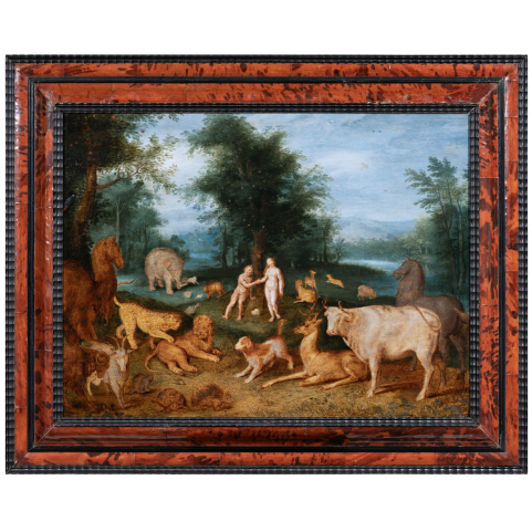 Adam et Eve au paradis, atelier de Jan Brueghel le Jeune (1601-1678), école Anversoise du XVIIème siècle