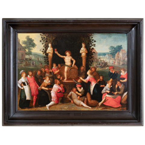 Allégorie de l'automne avec Bacchus, atelier de Louis de Caullery (Caullery,1580 - Anvers, 1621), école Anversoise du XVIIème siècle