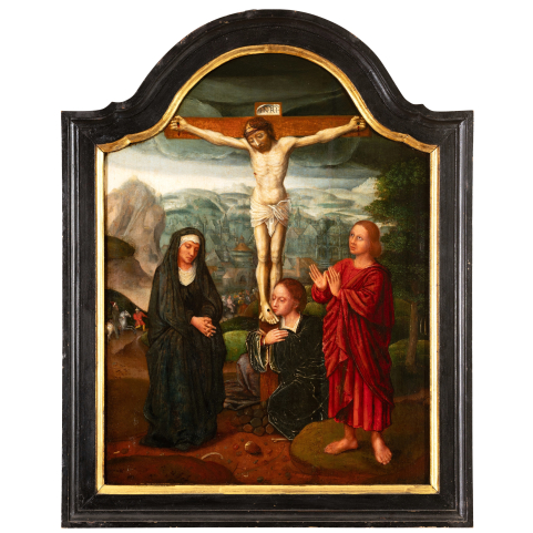 Crucifixion, cercle of Adriaen Isenbrandt, mid 16th century, Bruges