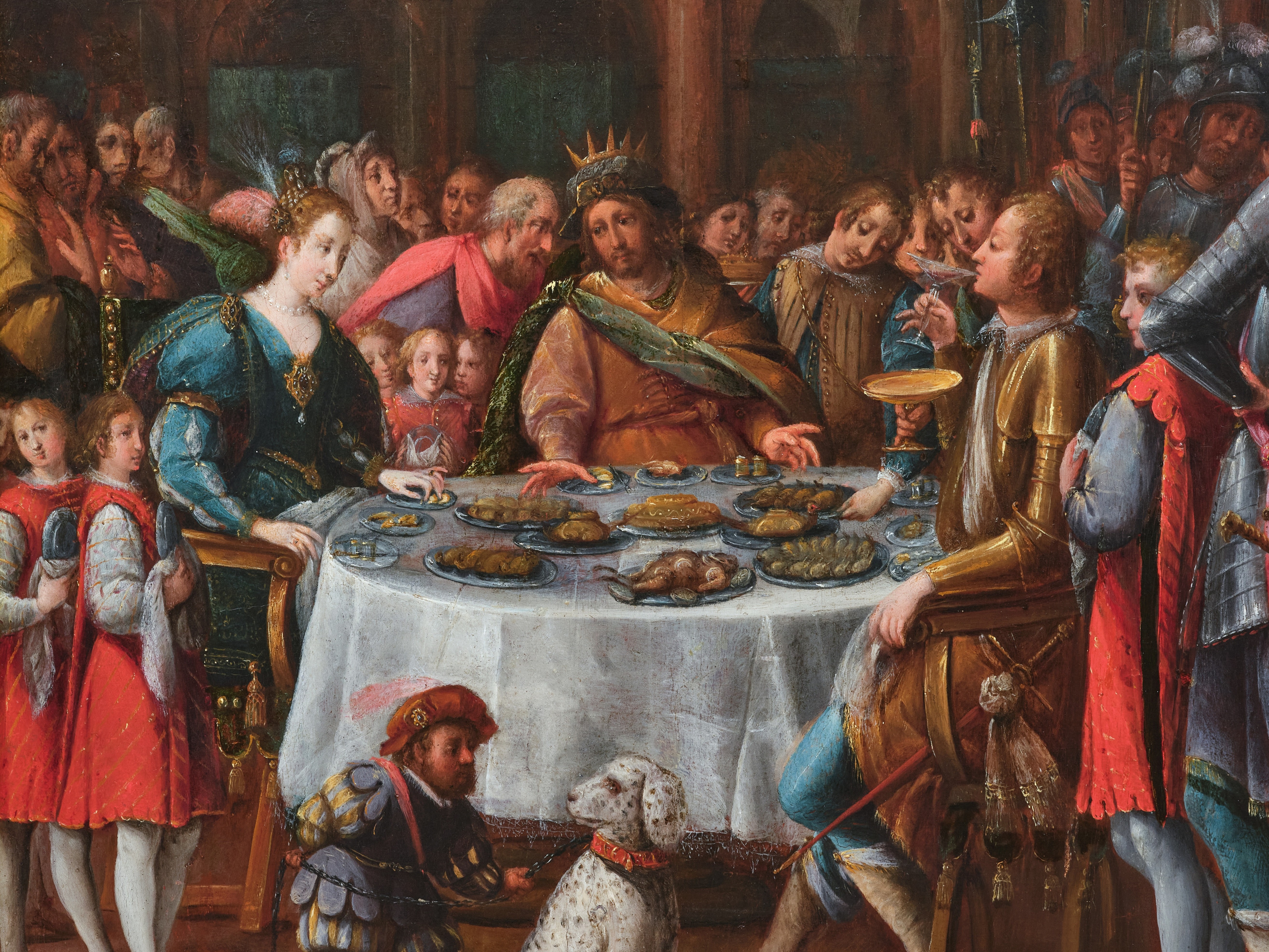 Feast of Esther, attributed to Denys Calvaert, 17th century Italian school
