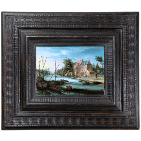 River landscape, studio of Jan Brueghel the Younger (1601-1678), 17th century Antwerp school