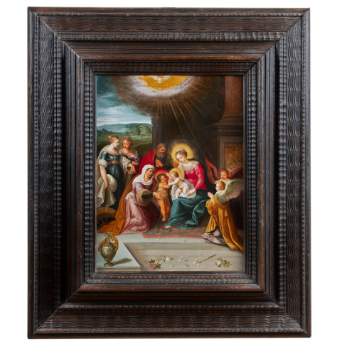 Holy Family with Saints - Studio of Frans Francken II (1581-1642), 17th century Antwerp school
