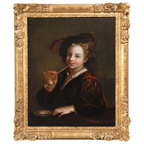 Boy with soap bubbles, studio of Alexis Grimou (1678-1733), Paris, 18th century French school