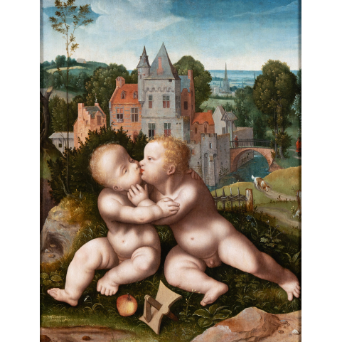 Jésus et Saint Jean Baptiste enfants, atelier de Joos van Cleve, Anvers, première moitié du XVIème siècle