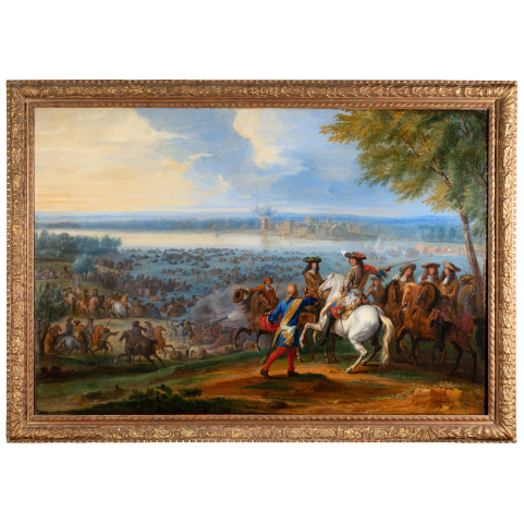 Louis XIV and his army at the crossing of the Rhine, Adam-Frans van der Meulen
