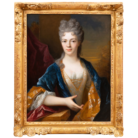 Portrait of a young Lady, signed Henri Millot, Paris, early 18th century