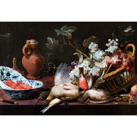 Nature morte aux oiseaux et raisin, atelier de Frans Snyders (Anvers, 1579-1657)