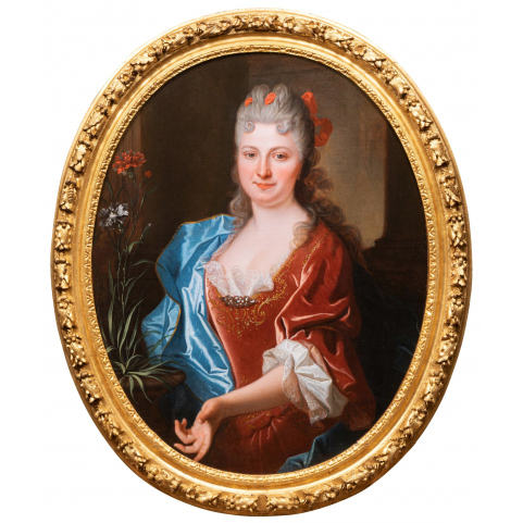Portrait de femme aux œillets par Jean Ranc, Paris, vers 1700