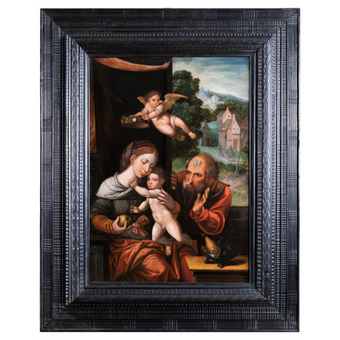 Holy family with an angel, workshop Pieter Coecke Van Aelst (1502-1550)