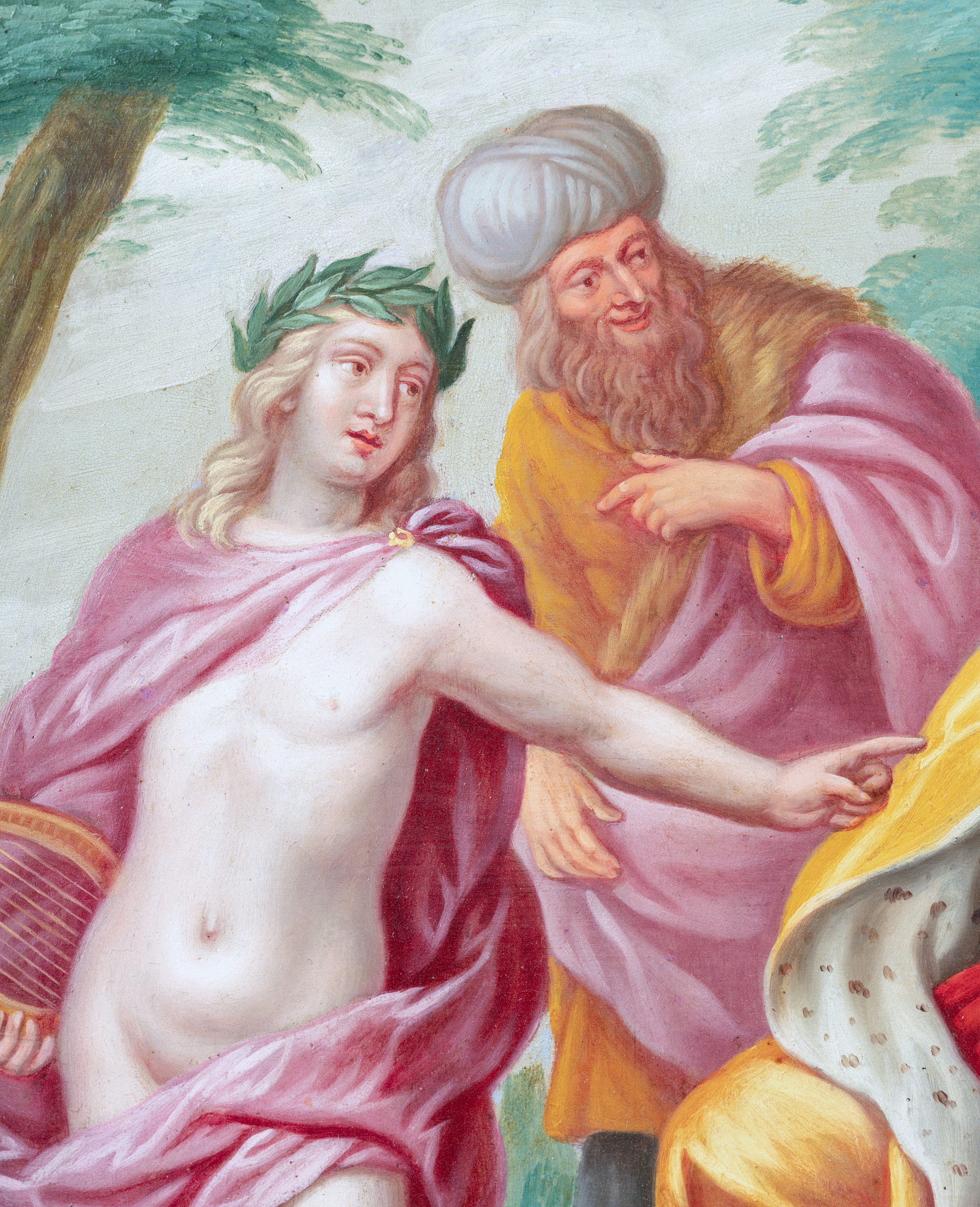 Apollon Peter Sion , huile sur cuivre, Anvers, XVII&egrave;me si&egrave;cle
