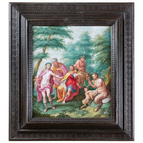Duel musical d'Apollon et de Marsyas, sign&eacute; Peter Sion (1624-1695), Anvers, XVII&egrave;me si&egrave;cle