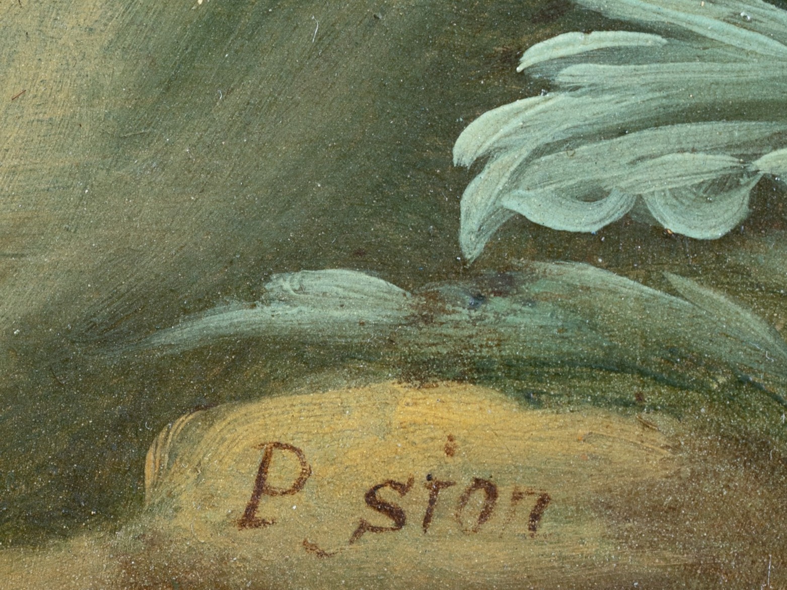 signature Peter Sion , huile sur cuivre,  &eacute;cole flamande XVII&egrave;me si&egrave;cle