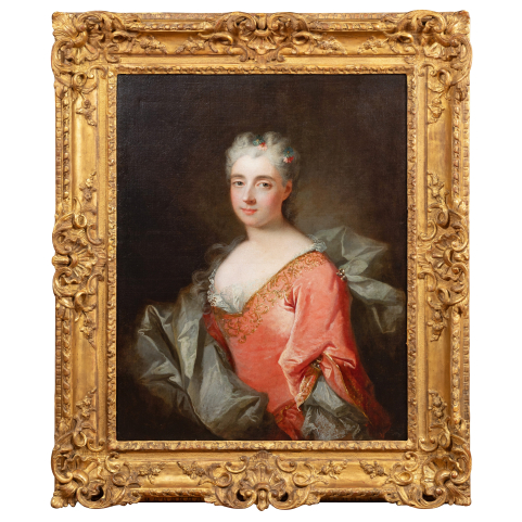 Portrait de jeune femme par Robert Le Vrac Tournieres (1667-1752), vers 1725