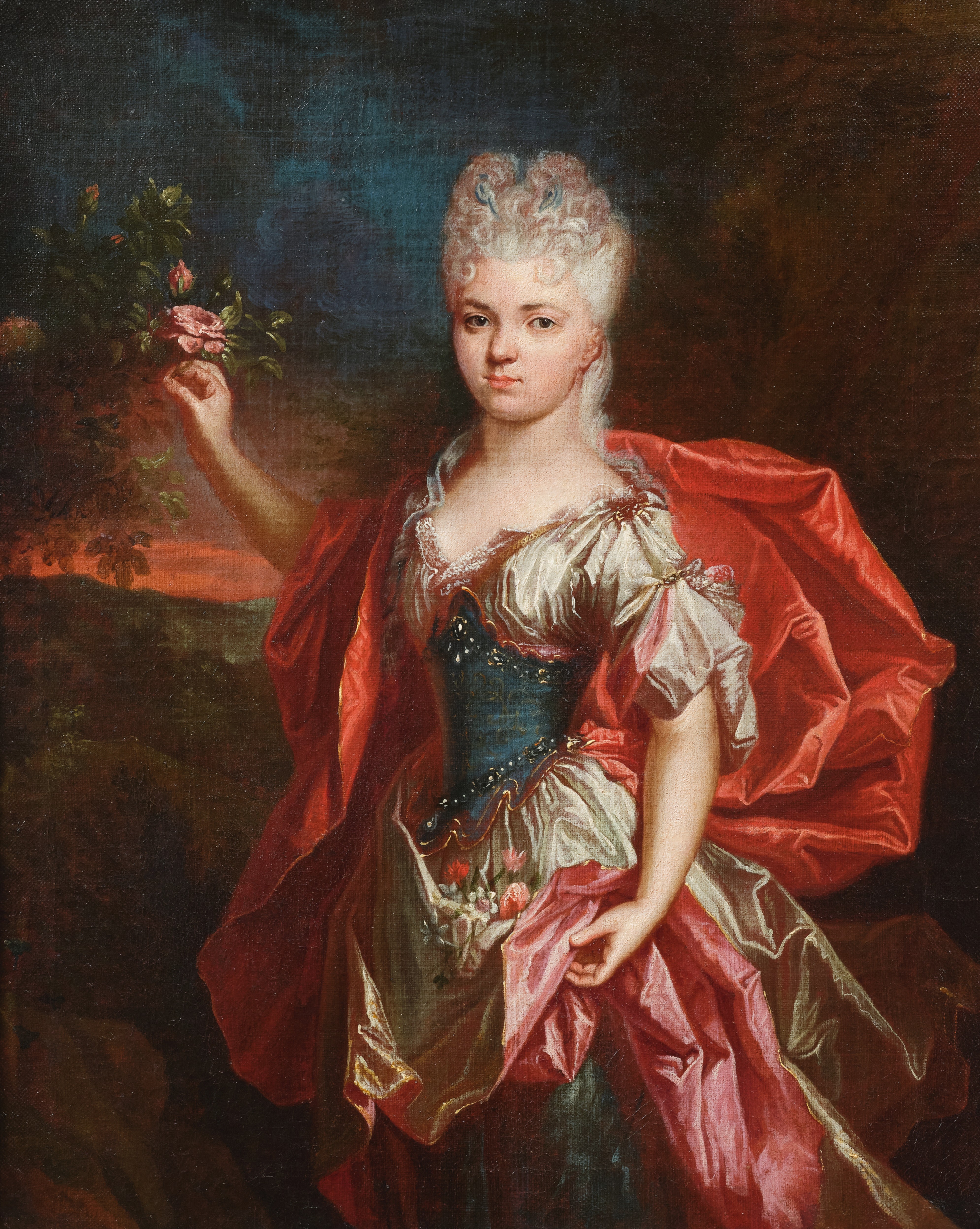 Une jeune femme en Flore, attribué à Jacob van Schuppen (1669-1751), Paris, vers 1710 Une jeune femme en Flore, attribué à Jacob van Schuppen (1669-1751), Paris, vers 1710
