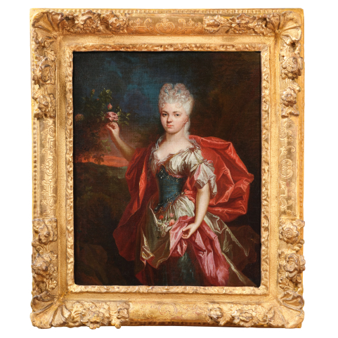 Une jeune femme en Flore, attribu&eacute; &agrave; Jacob van Schuppen, Paris, vers 1710, d&eacute;but du XVIII&egrave;me si&egrave;cle