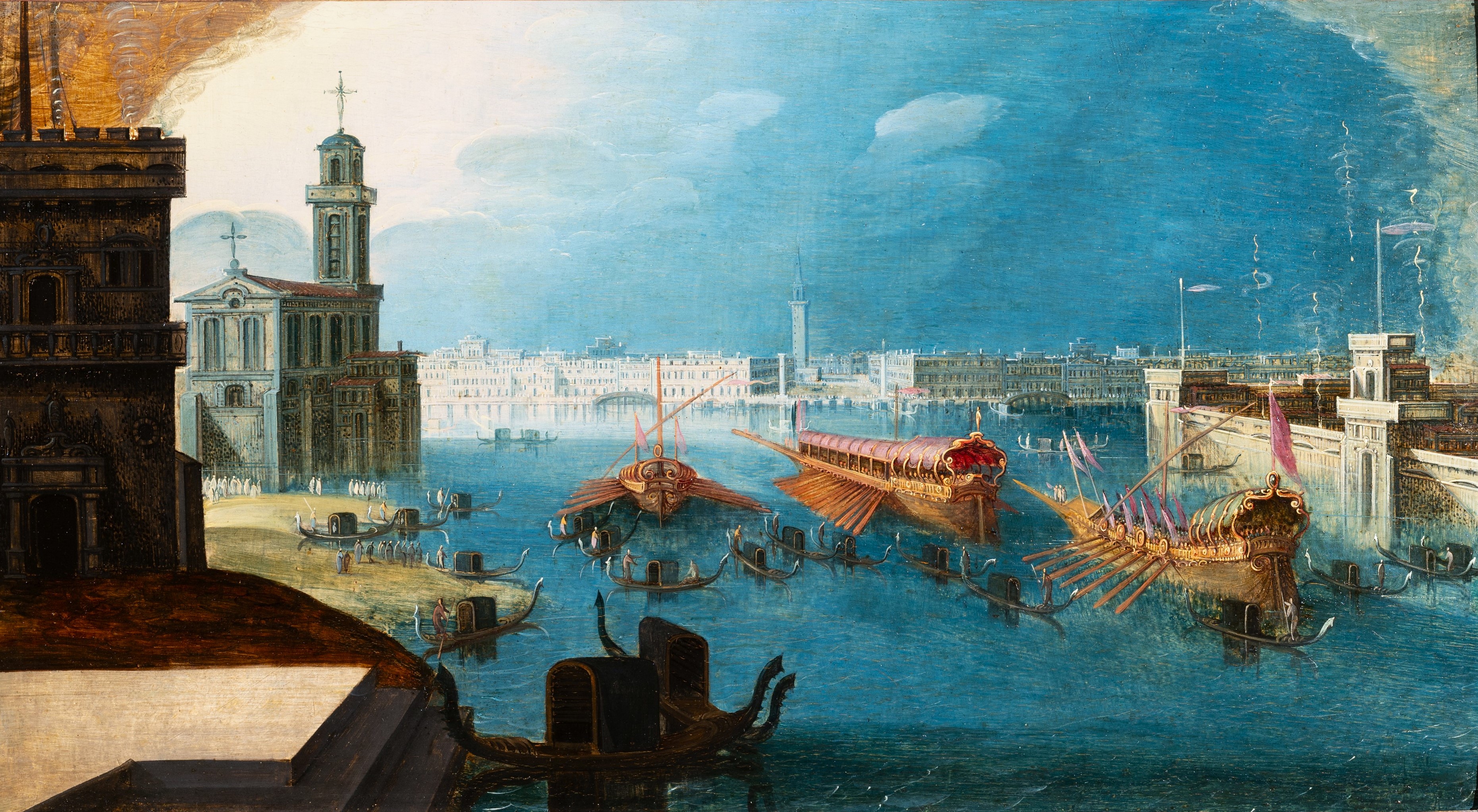 Vue du bassin de Saint Marc à Venise - Louis de Caullery (1582-1621) Ecole Anversoise du début du XVIIème Vue du bassin de Saint Marc à Venise - Louis de Caullery (1582-1621) Ecole Anversoise du début du XVIIème